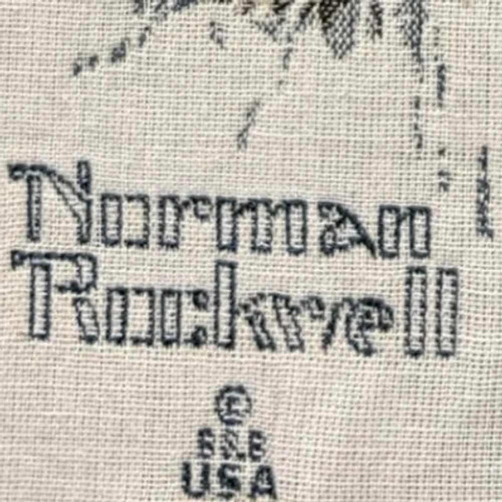 Vintage‎ Norman Rockwell Tapestry Panels Set of 3 for PIllows/decor 90's Cotton